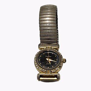 Pieve Nicol Quartz Womens Watch Gold Tone Rhinestones Dress Evening
